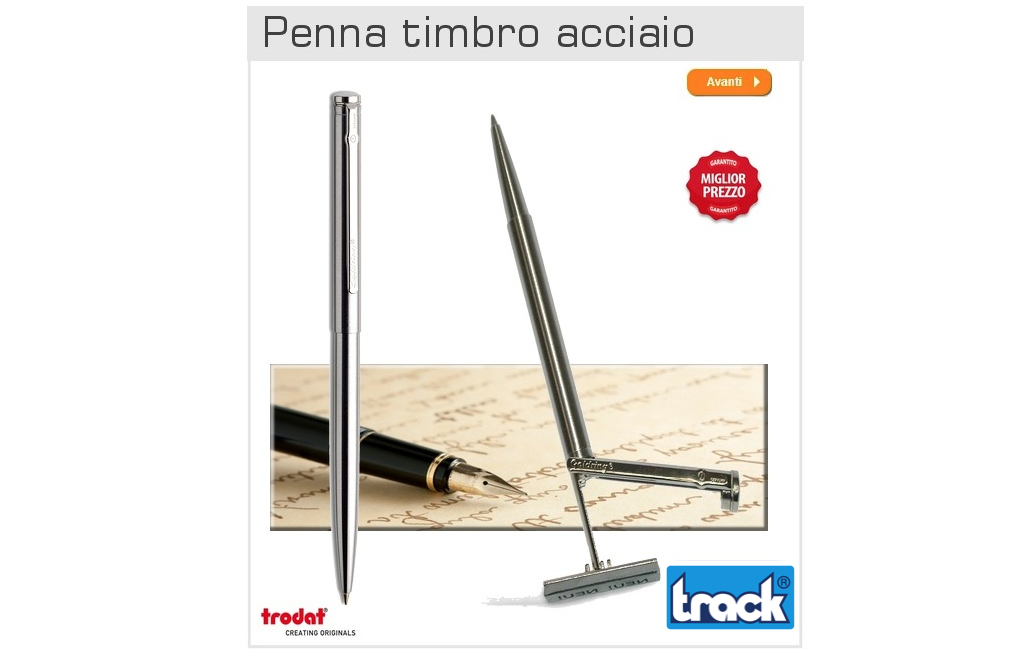 PENNA TIMBRO PERSONALIZZATA CON LOGO 3 RIGHE TRODAT E GOLDRING