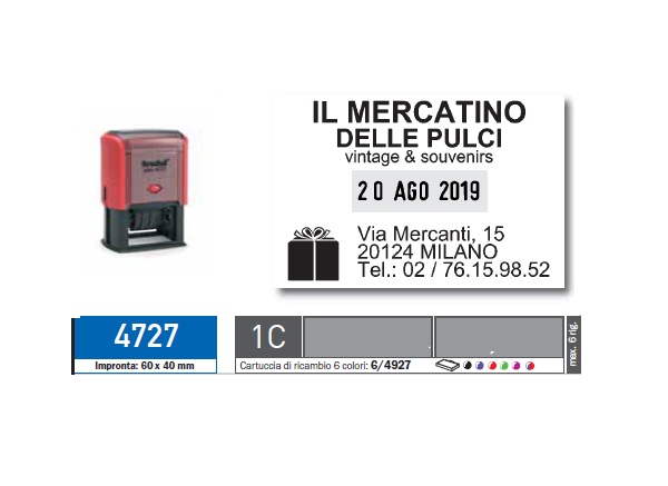 TIMBRI personalizzati con data e testo e logo 6 RIGHE PRINTY 4727 Timbri  Personalizzati con logo online autoinchiostranti fai da te