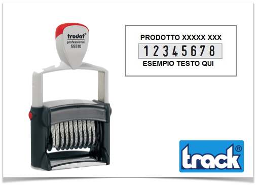 TIMBRO CON NUMERI E TESTI 4 RIGHE TRODAT - ART. 5558 PL